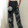 Clothing Azzlee Pants | Women'S Geometric Printed Casual Pants Black