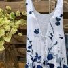 Clothing Azzlee Blouse & Shirts | Casual Summer V-Neck Sleeveless Floral Printed With Buttons Tops White