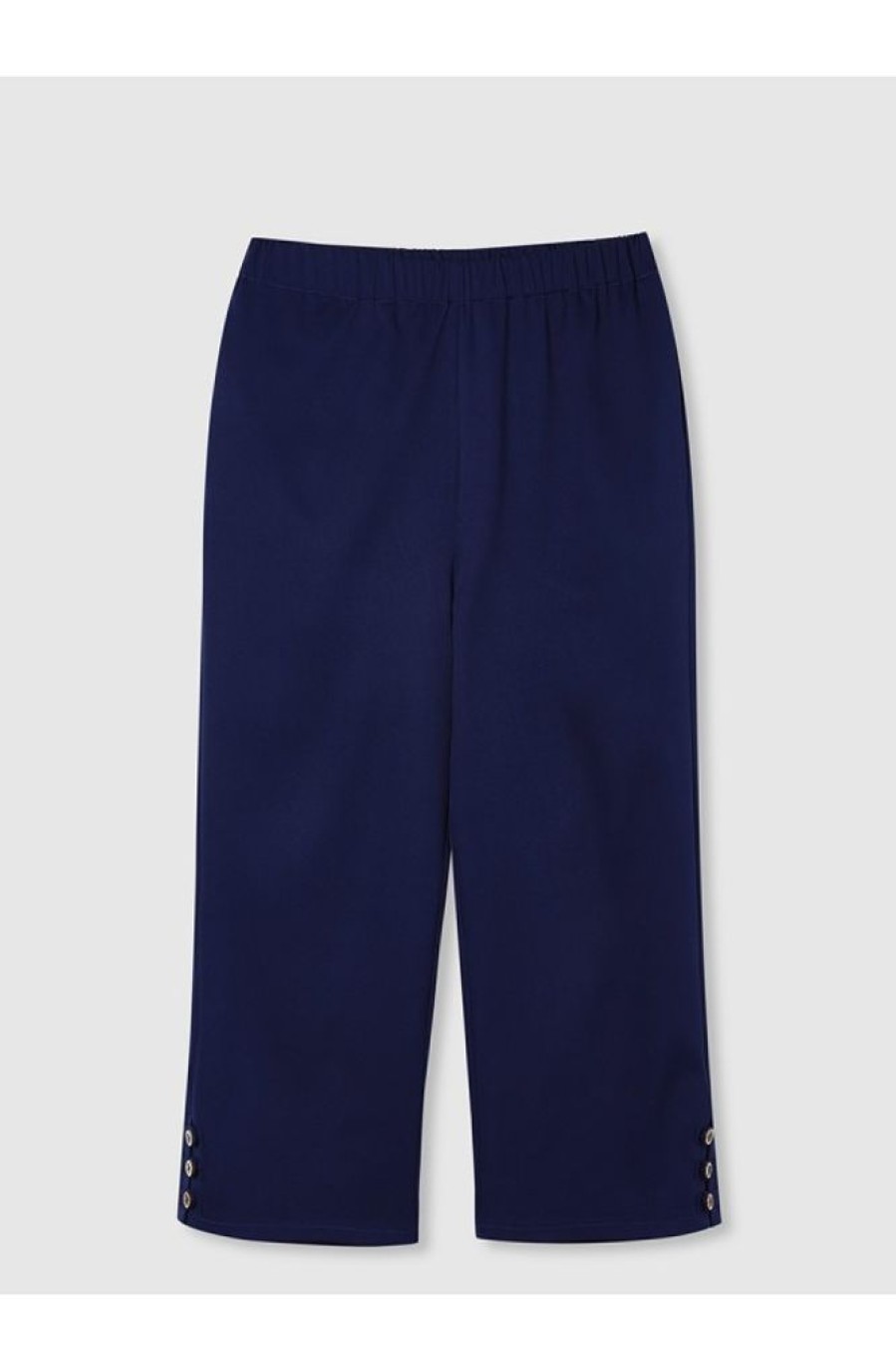 Clothing Azzlee Pants | Solid With Buttons Casual Pants Natural