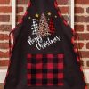 Clothing Azzlee | Women'S Christmas Plaid Apron Black