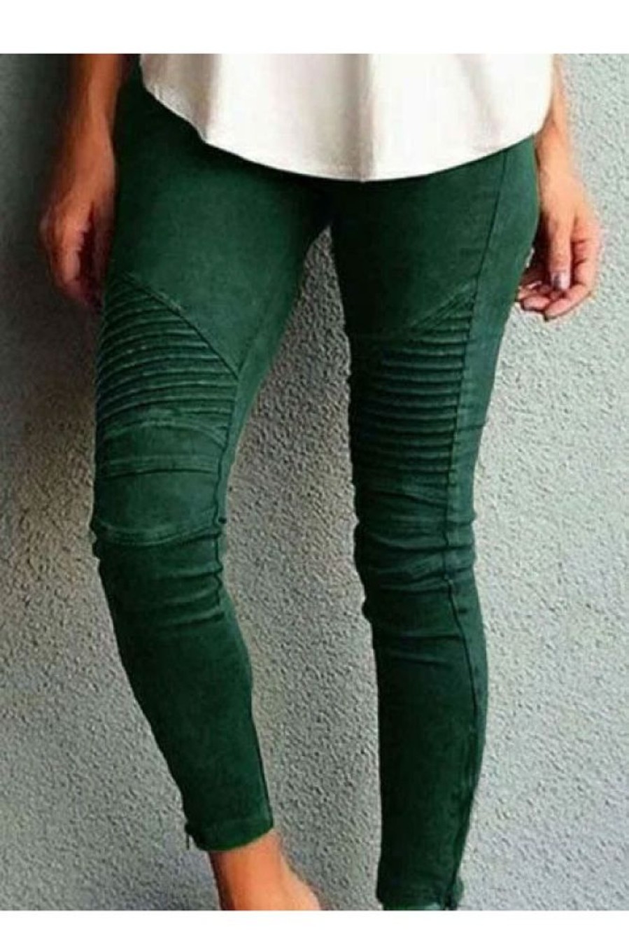 Clothing Azzlee Pants | Casual Solid Fall Pants Green