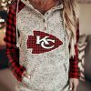 Clothing Azzlee Sweatshirt & Hoodies | Women Plaid Print Long Sleeve Hoodie Red