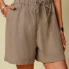 Clothing Azzlee Shorts | Plus Size Solid Color Casual Shorts Deep Khaki