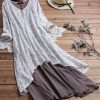 Clothing Azzlee Maxi Dresses | Casual Long Sleeve V-Neck Floral Printed Vintage Maxi Dress White