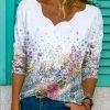 Clothing Azzlee Blouse & Shirts | Casual V Neck Floral Printed Long Sleeve Blouse Multi