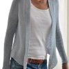 Clothing Azzlee Sweater & Cardigans | Casual Tops Long Sleeve Solid Hollow Out Cardigan Gray