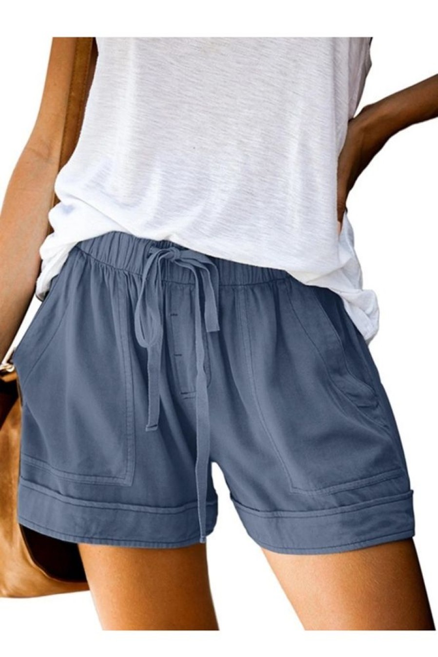 Clothing Azzlee Shorts | Solid Color Casual Comfy Holiday Shorts With Pockets