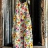 Clothing Azzlee | Casual Floral Printed Sleeveless Summer Jumpsuit As Picture