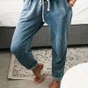 Clothing Azzlee Jeans & Denim | Casual Solid Drawstring Jeans Blue