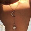 Clothing Azzlee | Fashion Bohemian Sun Moon Diamond Pendant Multilayer Necklace Set