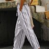 Clothing Azzlee Pants | Striped Casual Loose Pants Gray