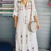 Clothing Azzlee Maxi Dresses | Casual Long Sleeve V-Neck Geometric Printed Maxi Dress