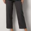 Clothing Azzlee Pants | Stripe Pockets Casual Pants Carbon Pinstripe