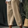 Clothing Azzlee Pants | Casual Solid Daily Pants Khaki