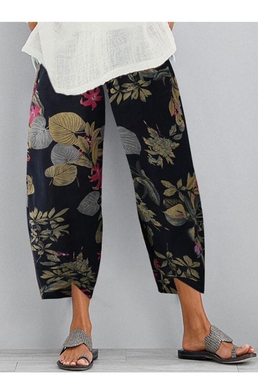 Clothing Azzlee Pants | Casual Floral Printed Loose Pants