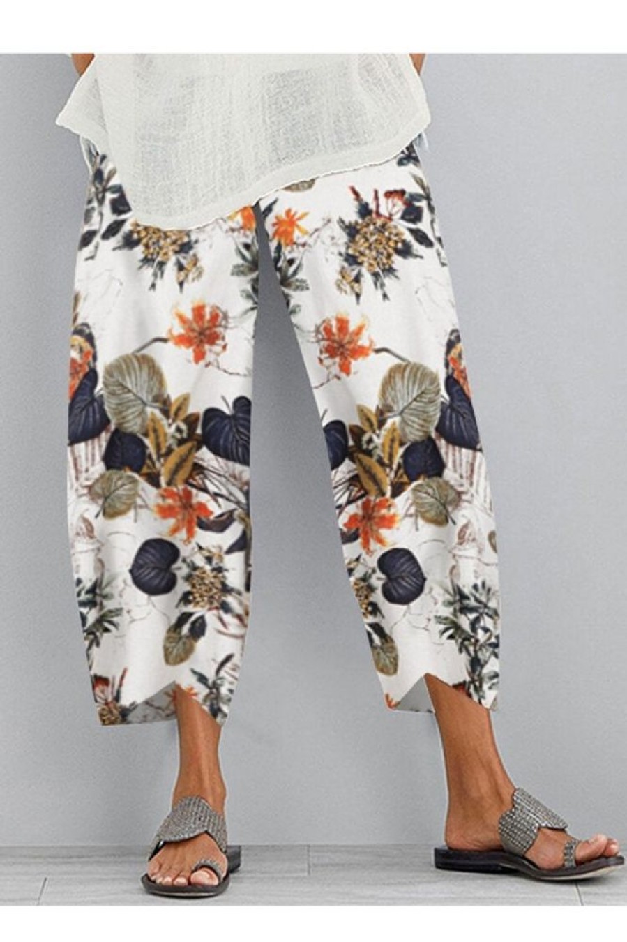 Clothing Azzlee Pants | Casual Floral Printed Loose Pants