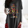 Clothing Azzlee Sweatshirt & Hoodies | Casual Graphic Tops Round Neck Long Sleeve Christmas Tree Printed Sweatshirts Deep Gray