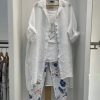 Clothing Azzlee | Plus Size Tank Top Trouser Cardigan Three Piece Set White