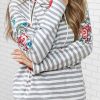 Clothing Azzlee Sweatshirt & Hoodies | Stripe Embroidery Hoodie Sweatshirt Grey