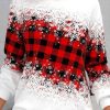 Clothing Azzlee Sweatshirt & Hoodies | Snowflake Print Round Neck Long Sleeve Sweatshirt Red