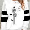 Clothing Azzlee Sweatshirt & Hoodies | Round Neck Long Sleeve Pullover Sports Sweatshirt White