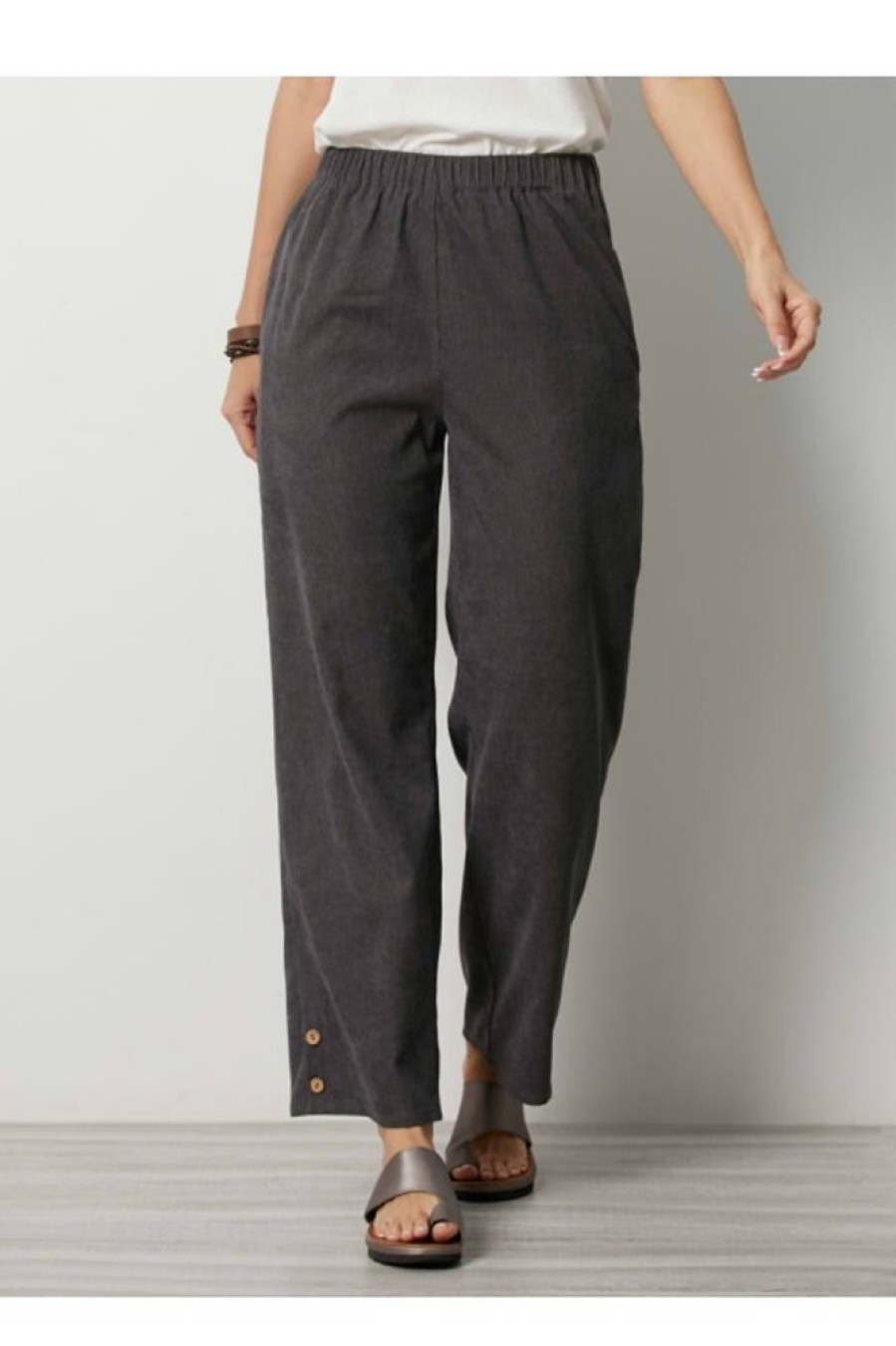 Clothing Azzlee Pants | Solid Color Pants With Button