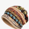 Clothing Azzlee | Retro Tribal Printed Dual Use Scarf Beanie Hat Camel