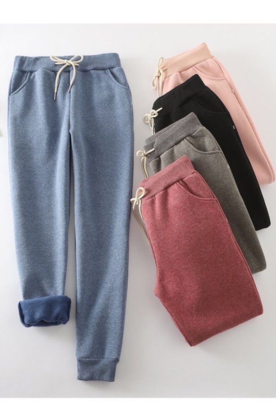 Clothing Azzlee Pants | Casual Elastic Solid Casual Warm Pants