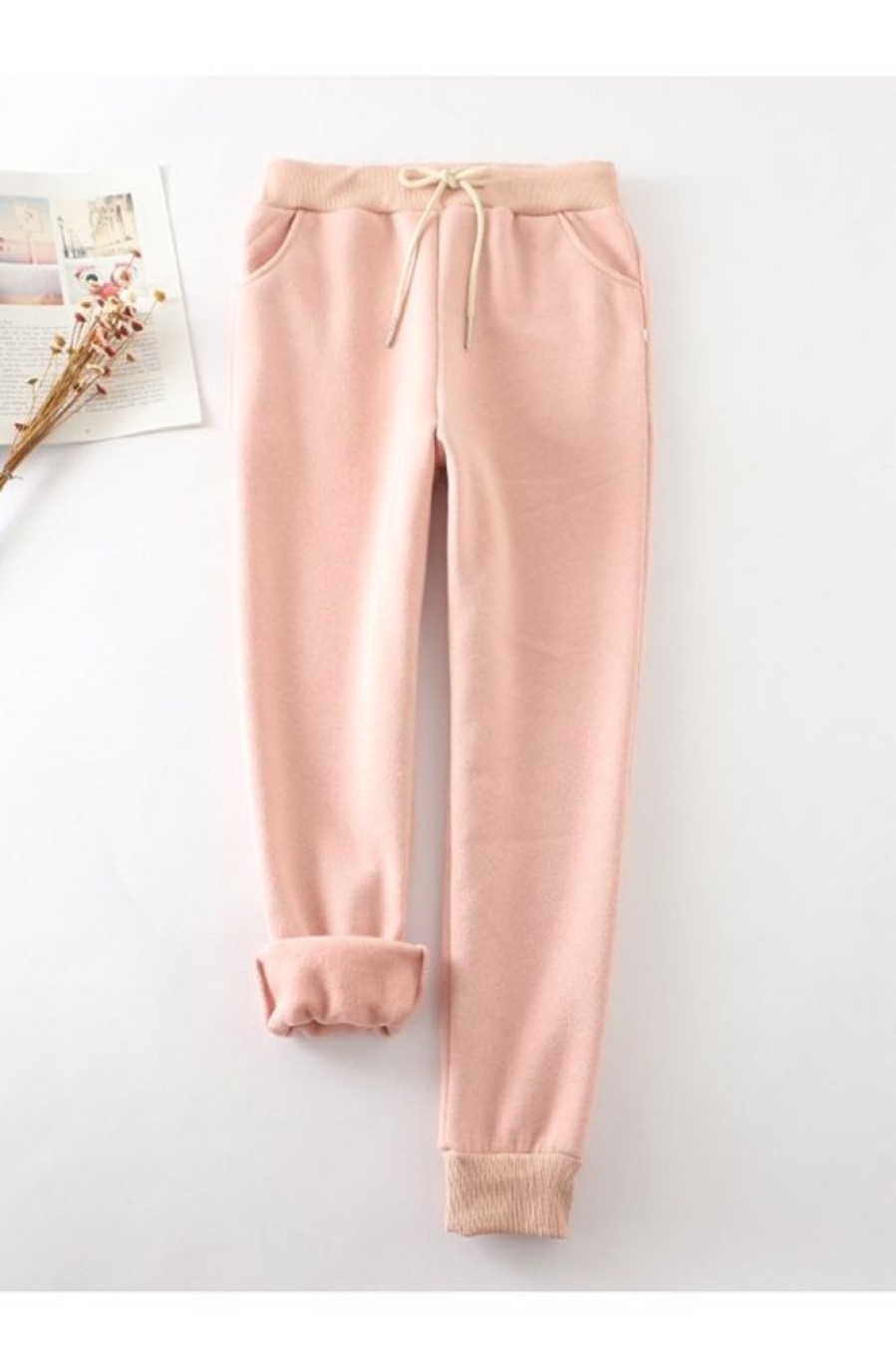 Clothing Azzlee Pants | Casual Elastic Solid Casual Warm Pants