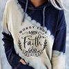 Clothing Azzlee Sweatshirt & Hoodies | Casual Graphic Tops Long Sleeve Alphabet Printed Hoodies Blue