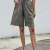 Clothing Azzlee Pants | Casual Solid Short Pants With Pockets Deep Gray