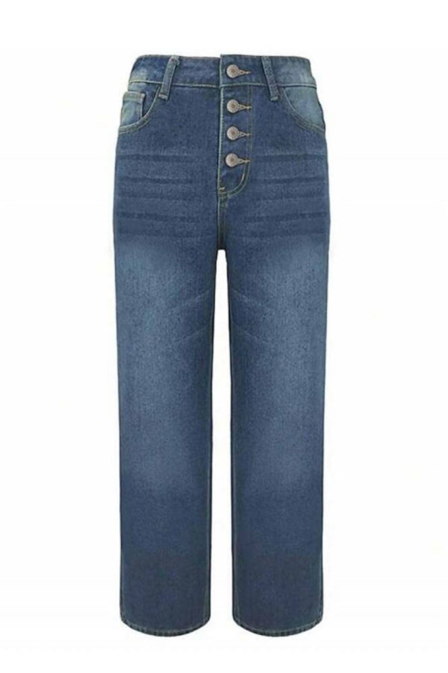 Clothing Azzlee Jeans & Denim | Casual Button Jeans With Pockets Blue