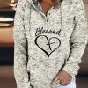 Clothing Azzlee Sweatshirt & Hoodies | Casual Graphic Tops Long Sleeve Heart Character Printed Hoodies Gray