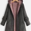 Clothing Azzlee Coats | Solid Fleece Hooded Long Sleeve Thick Coat