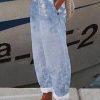 Clothing Azzlee Pants | Casual Floral Printed Loose Pants Blue