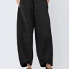 Clothing Azzlee Pants | Solid With Pockets Casual Pants Black