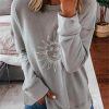 Clothing Azzlee Sweatshirt & Hoodies | Casual Graphic Tops Round Neck Sun Printed Long Sleeve Sweatshirts Gray