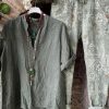 Clothing Azzlee | Cotton Blended Casual Shirt Suits Green