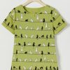 Clothing Azzlee T-Shirts | Animal Printed Round Neck Short Sleeve T-Shirt Green