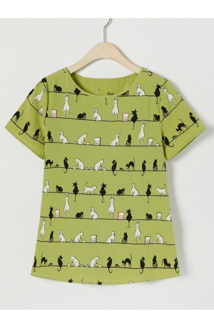 Clothing Azzlee T-Shirts | Animal Printed Round Neck Short Sleeve T-Shirt Green