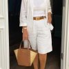 Clothing Azzlee | Casual Lapel Solid Long Sleeve Two Piece Sets White