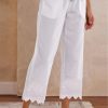 Clothing Azzlee Pants | Solid Loose Casual Pants White