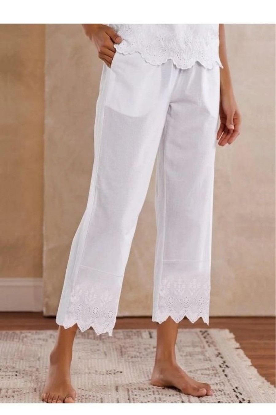 Clothing Azzlee Pants | Solid Loose Casual Pants White