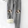 Clothing Azzlee Pants | Casual Graphic Bottoms Cat Printed Fleece Pants Gray