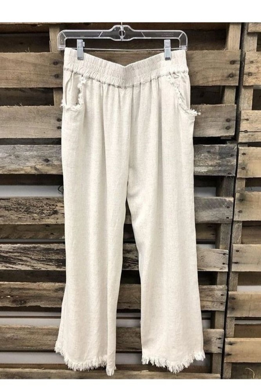 Clothing Azzlee Pants | Loose Solid Color Wide-Leg Pants White