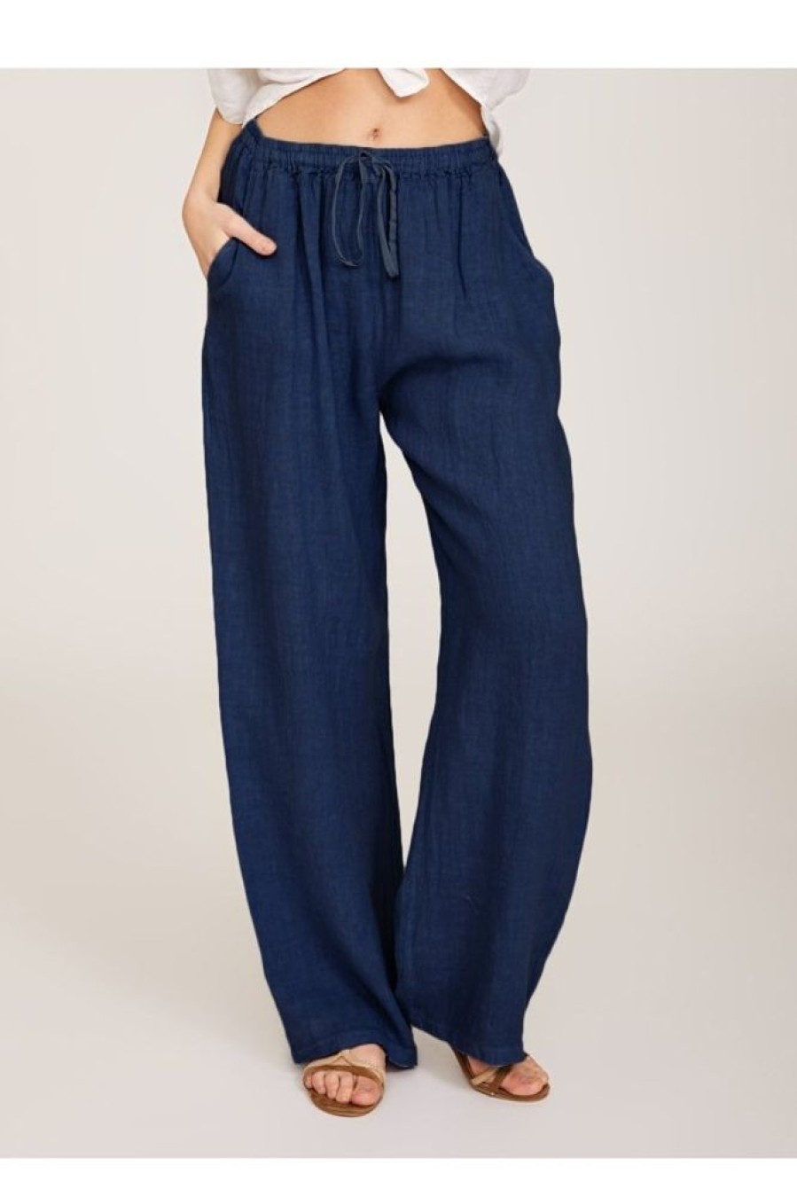 Clothing Azzlee Pants | Casual Plain Drawstring Pants With Pockets