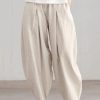 Clothing Azzlee Pants | Casual Solid Plain Loose Pants Beige