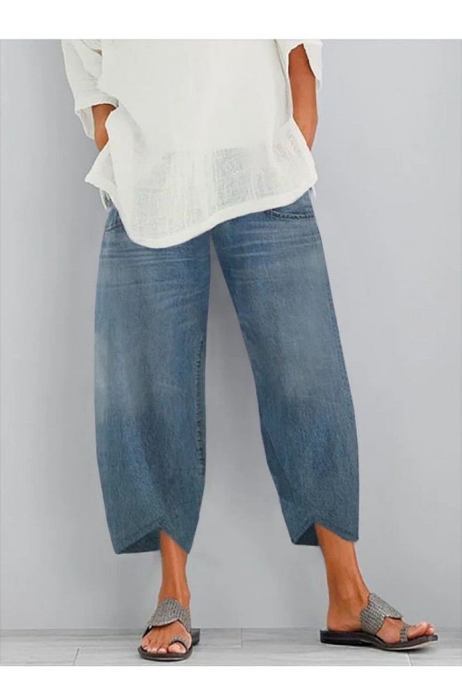 Clothing Azzlee Jeans & Denim | Casual Solid Loose Jeans Blue