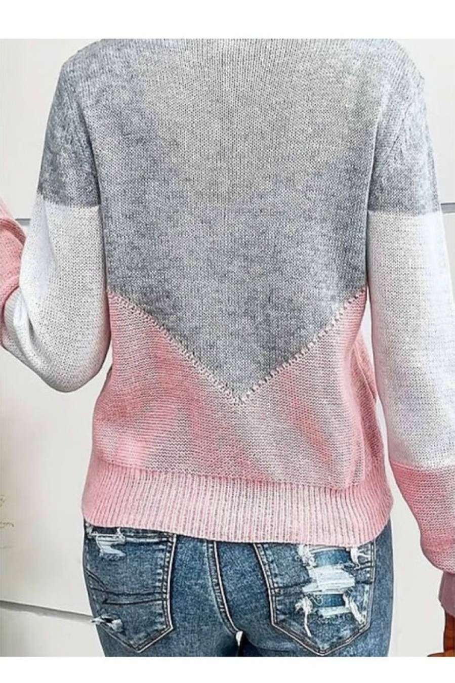 Clothing Azzlee Sweater & Cardigans | V Neck Solid Color Daily Pullover Sweater Multicolor