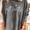 Clothing Azzlee Sweatshirt & Hoodies | Casual Crew Neck Long Sleeve Alphabet Printed Blouse